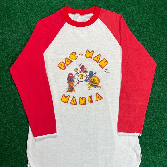 Vintage 80s Pac-Man Mania Vintage Video Game Mens Long Sleeve T Shirt